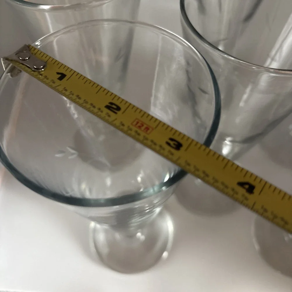 Vintage Princess House Heritage Crystal Pilsner Flute Glasses Etched - Set of 6